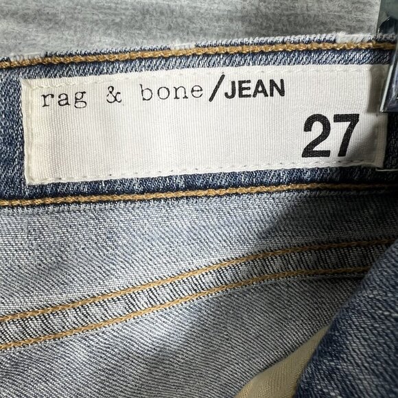 Rag & Bone Jean Dre Slim Boyfriend Low Rise US 4 Valencia Raw Hem USA Made Edgy - Picture 11 of 15